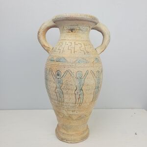 Terracotta Hieroglyphic Double Handled Vase